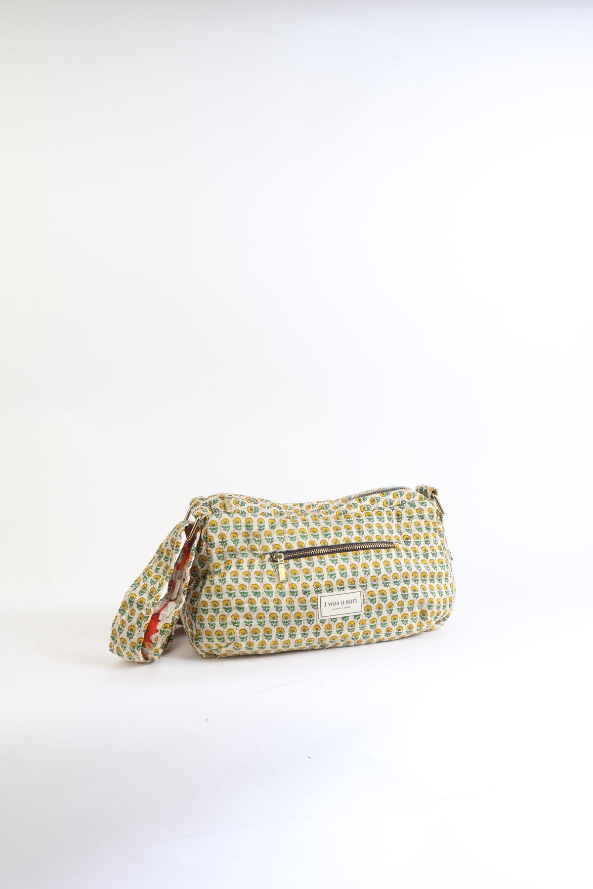 Quilted sling bag - Beige Floral