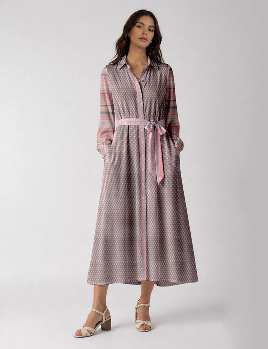 Long shirt dress - Purple Micro Design