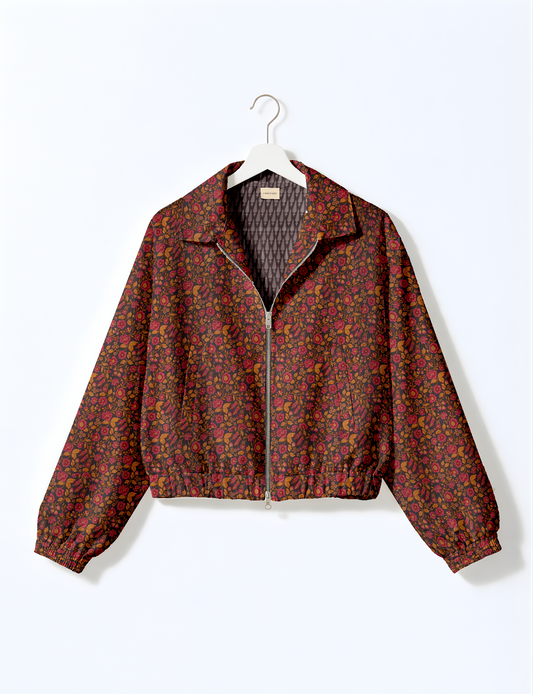Bomber Jacket - Orange Floral