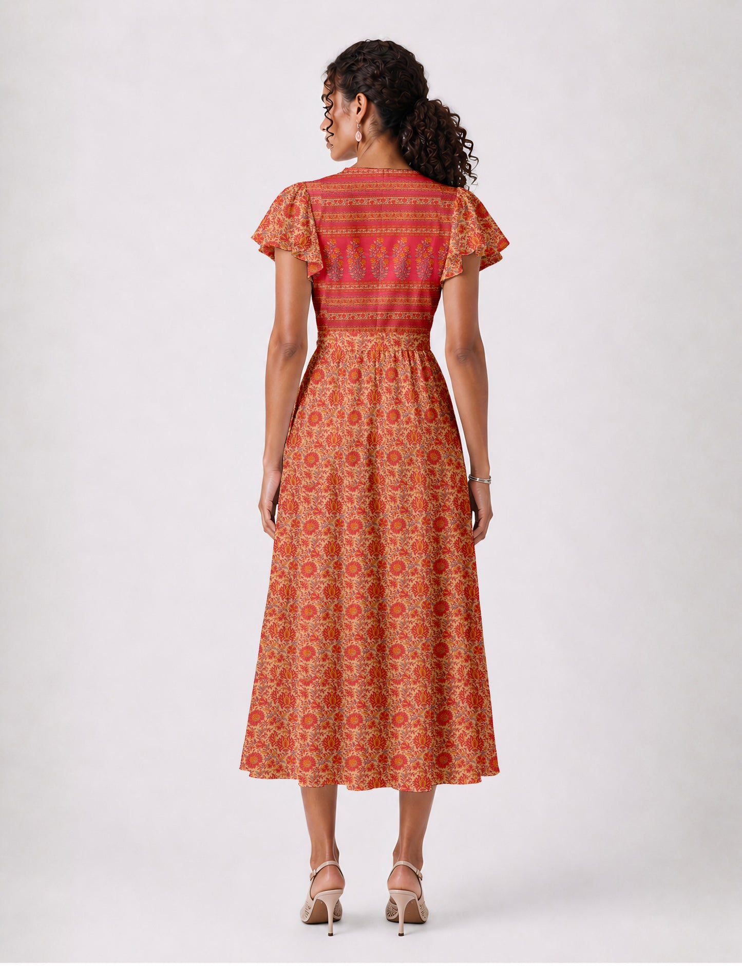 Wrap dress - Orange Tropical