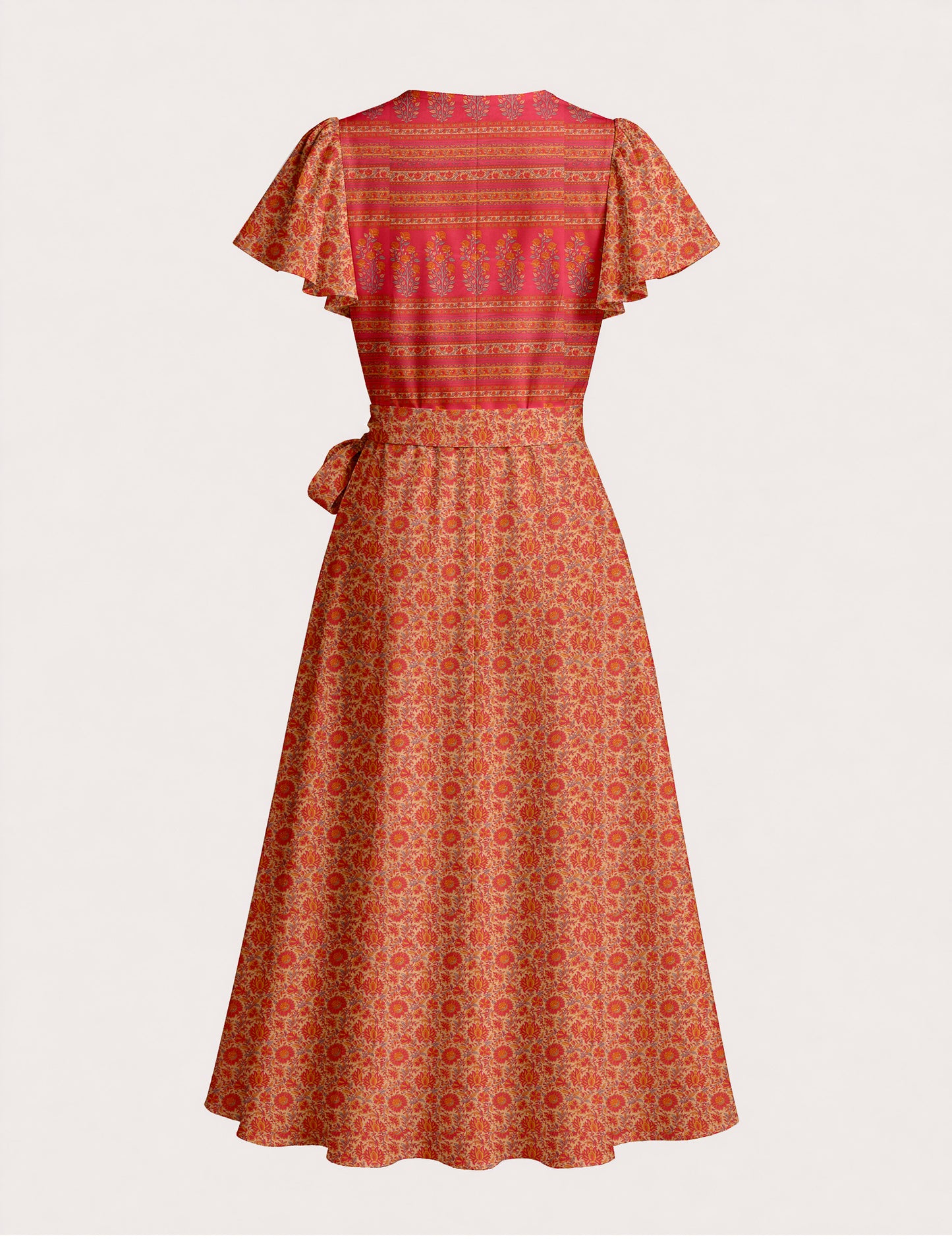 Wrap dress - Orange Tropical