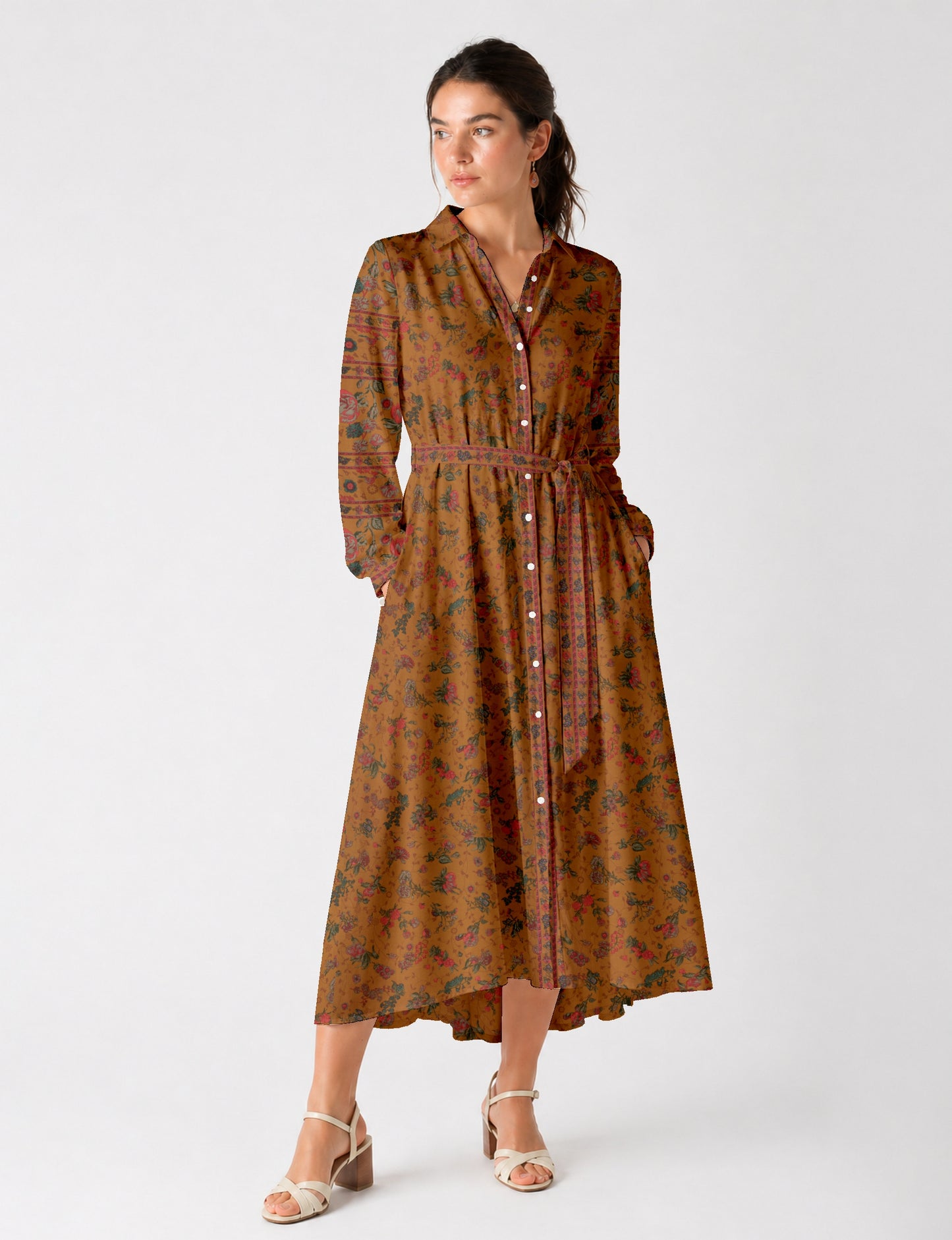 Stylish long shirt dress for everyday wear and travel