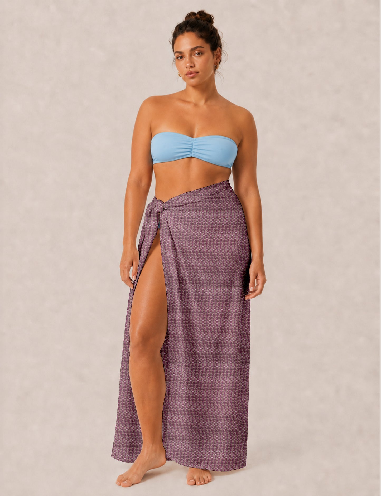 Explore sustainable elegance with our PAREO – a versatile piece for conscious fashion enthusiasts. More than an accessory, it's a statement of ethical clothing and green fashion. Ideal for getaways, this wrap-around works as a coverup, turban, or throw, showcasing our commitment to slow fashion, upcycled garments, and eco-friendly practices. Elevate your wardrobe with this eco-conscious and stylish pareo, a perfect addition to your collection of sustainable women's clothing.