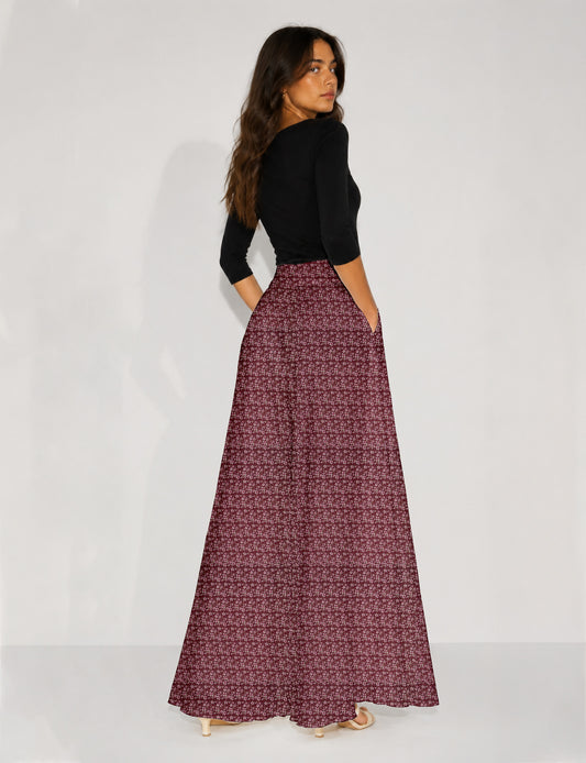 Wide Leg Palazzo Trousers - Pink Floral