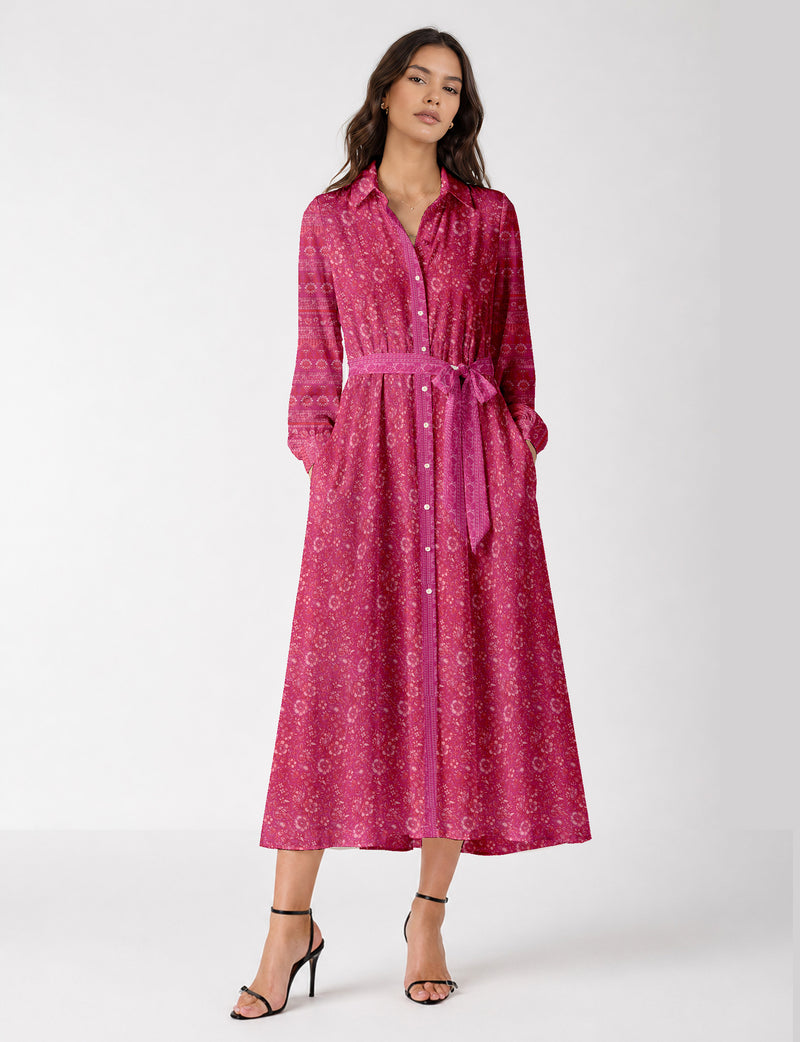 Long shirt dress - Pink Floral