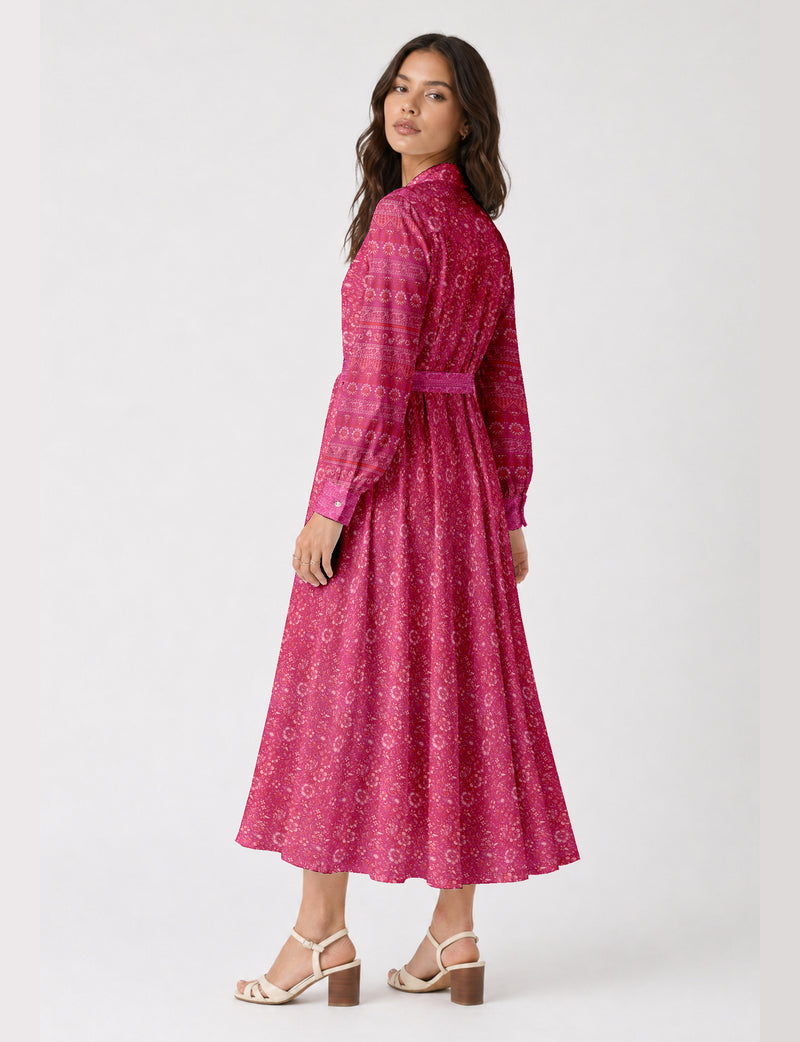 Long shirt dress - Pink Floral