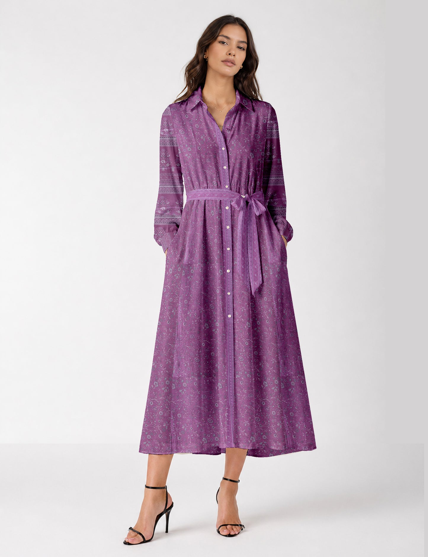 Long shirt dress - Pink Floral
