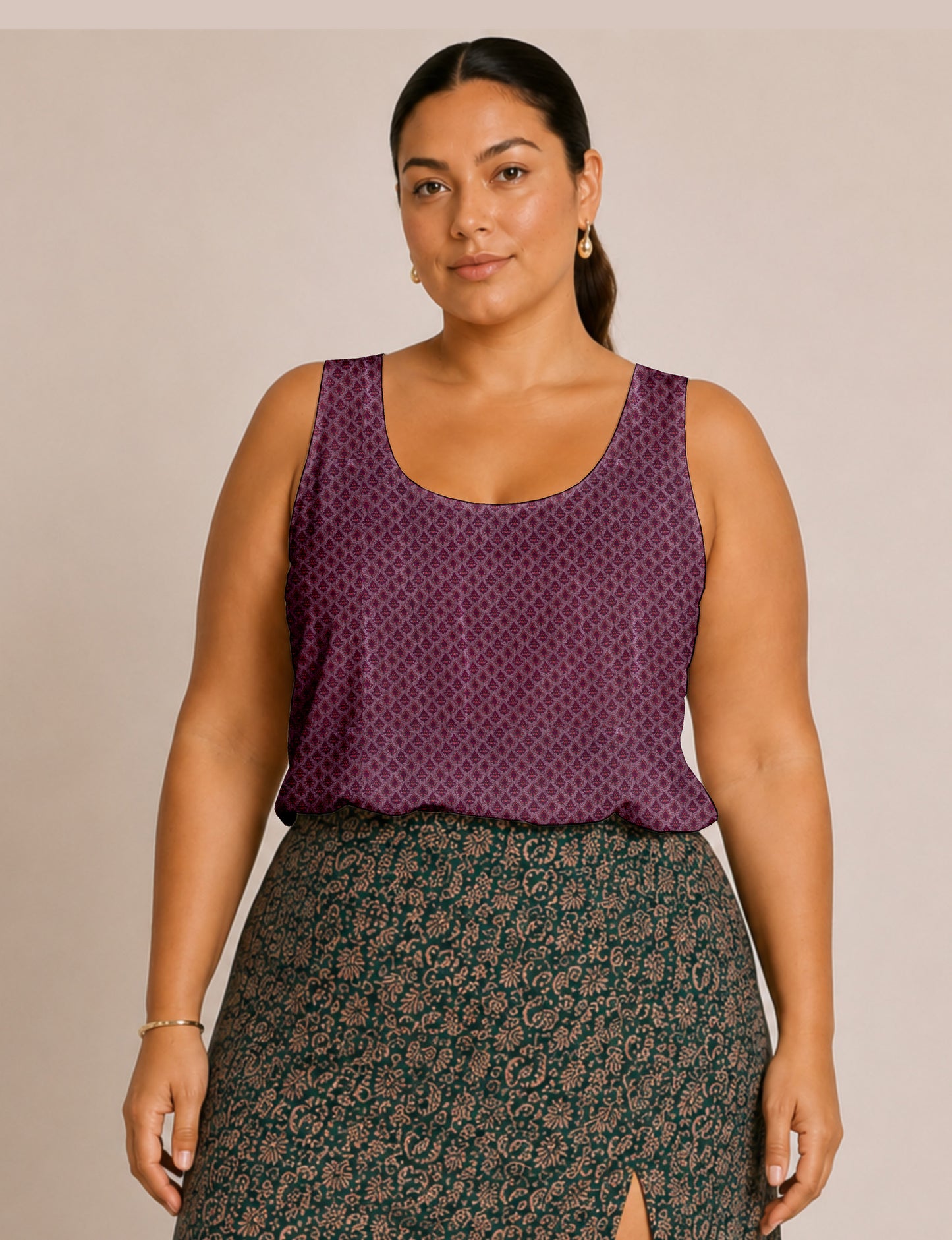 Sleeveless blouse - Pink Floral