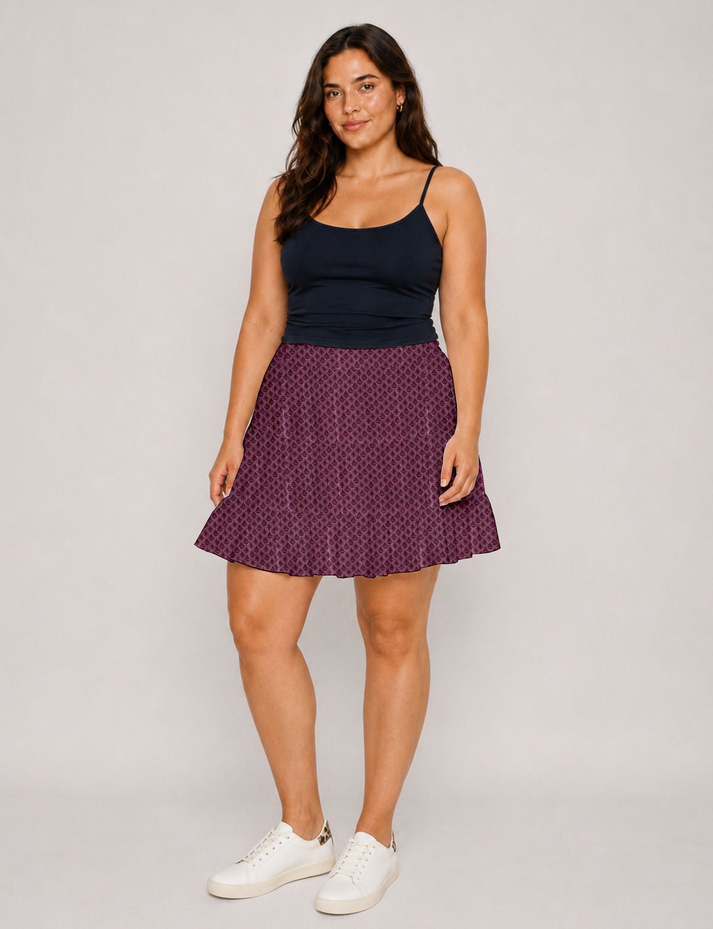 Short tiered skirt - Pink Floral