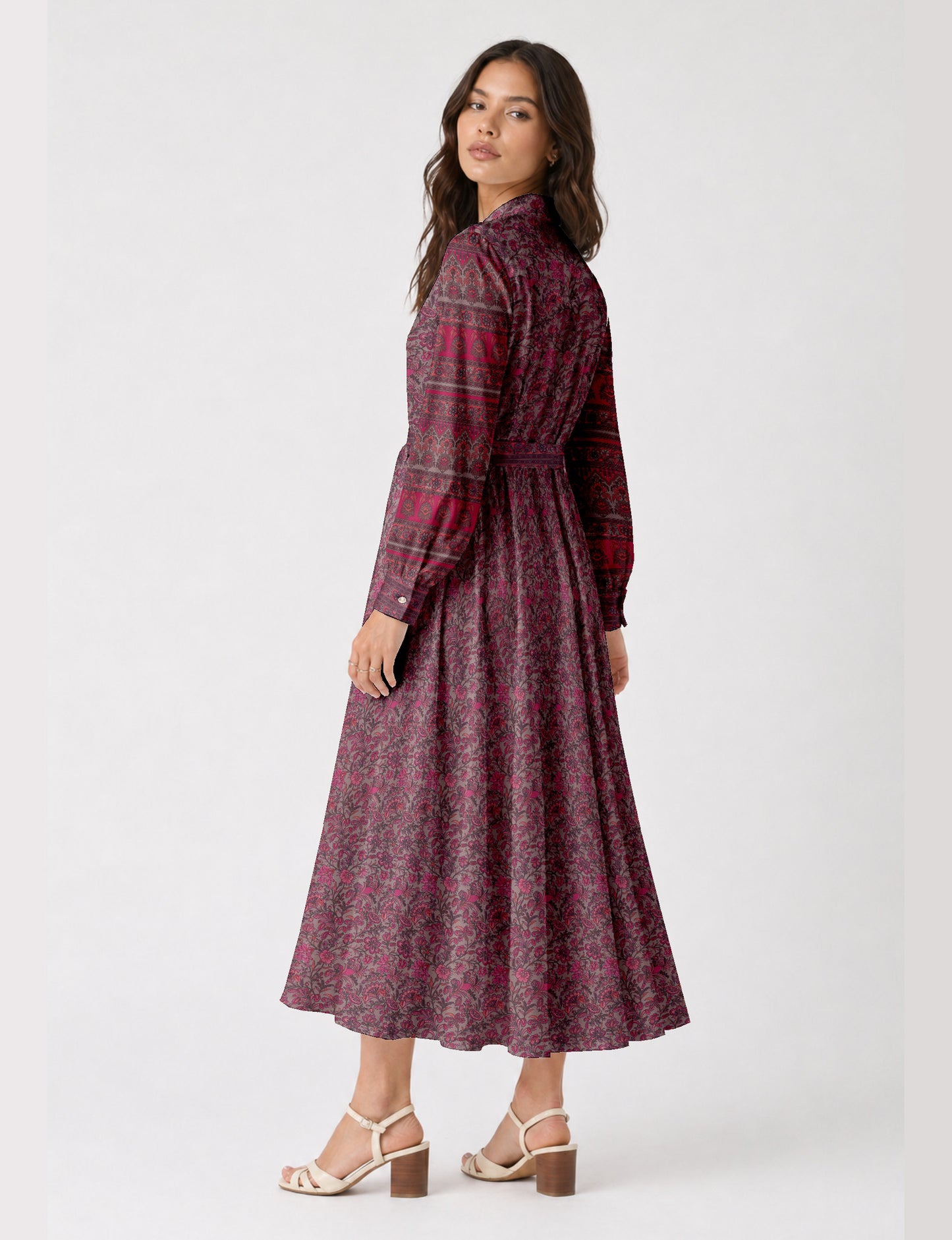 Long shirt dress - Pink Floral