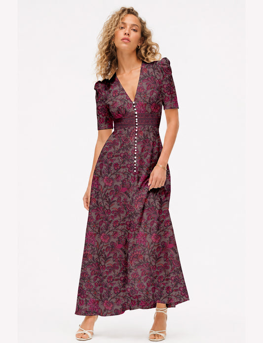 Maxi romantic dress - Pink Floral