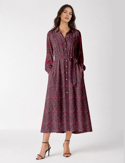 Long shirt dress - Pink Floral