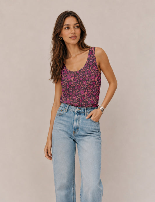 Sleeveless blouse - Pink Floral