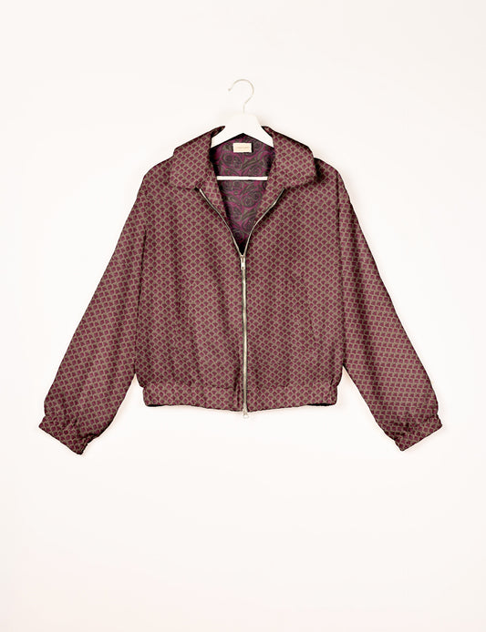 Bomberjacke - Rosa geometrisches Muster