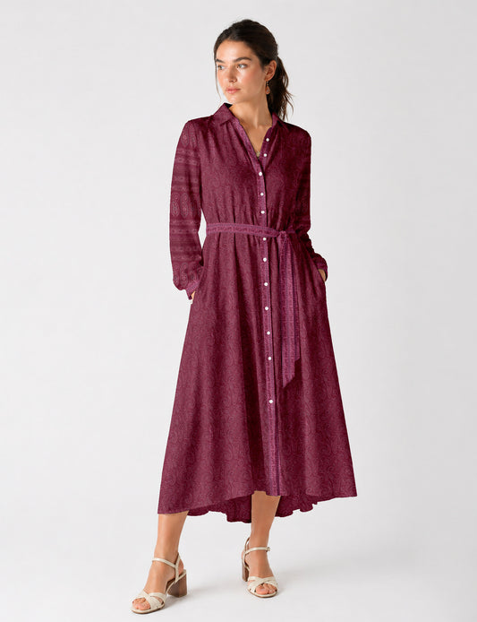 Long shirt dress - Pink Paisley