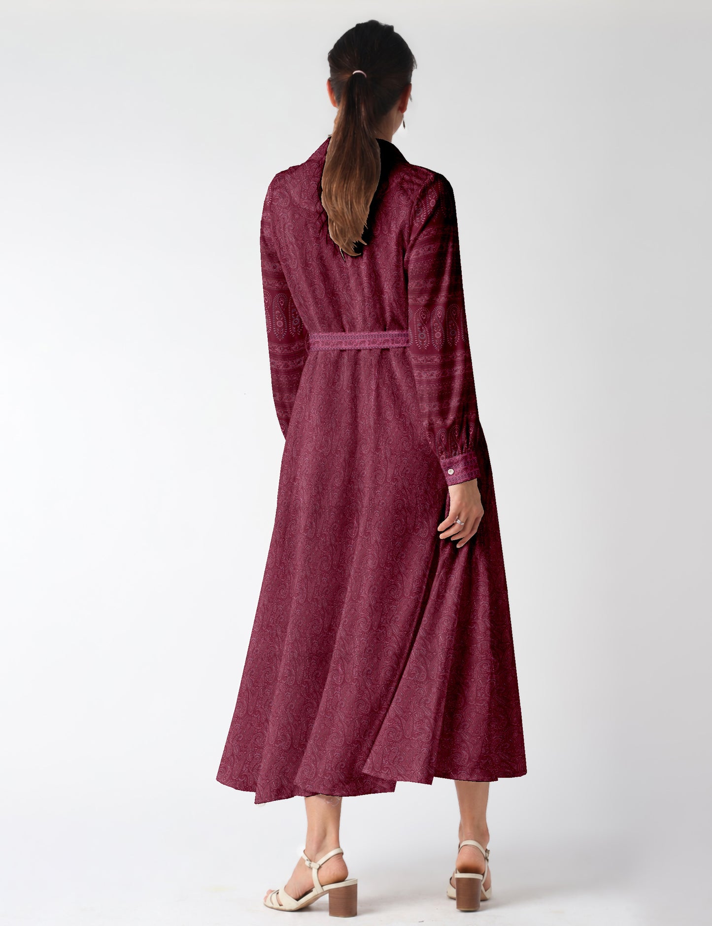 Long shirt dress - Pink Paisley