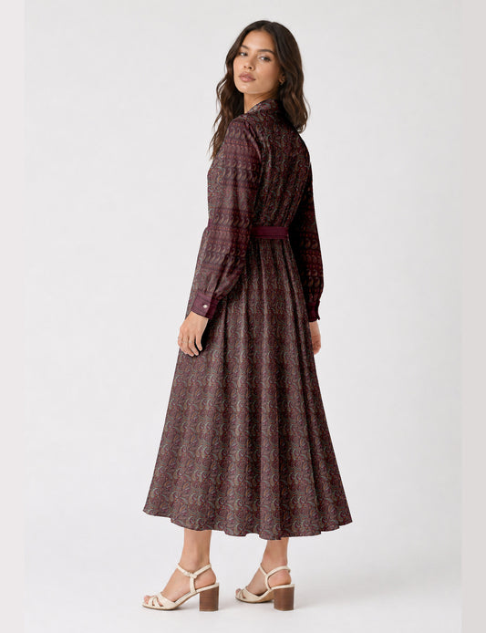 Long shirt dress - Pink Paisley