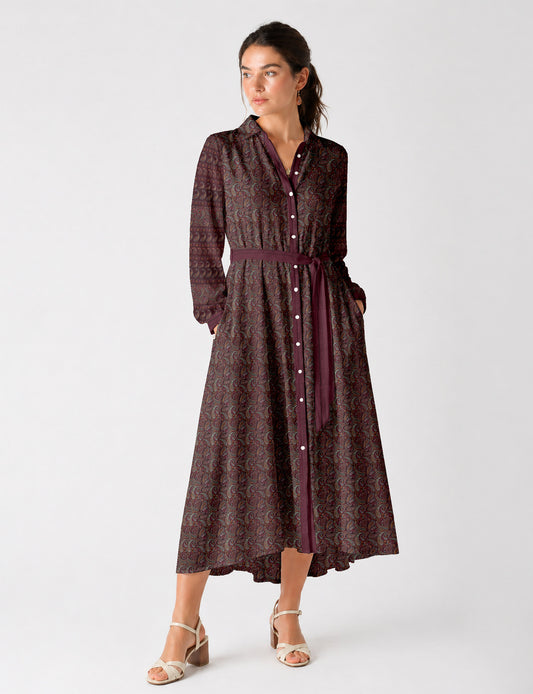 Long shirt dress - Pink Paisley