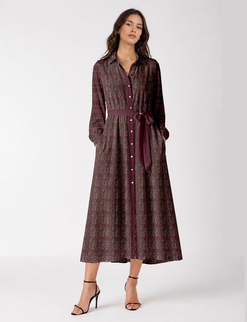 Long shirt dress - Pink Paisley