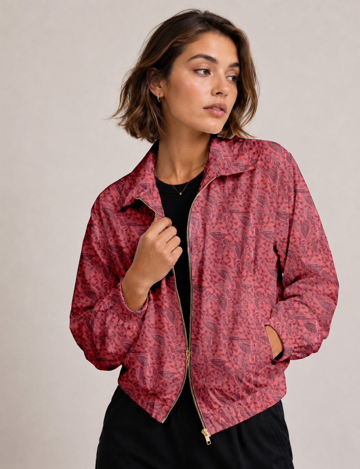 Bomber Jacket - Pink Paisley