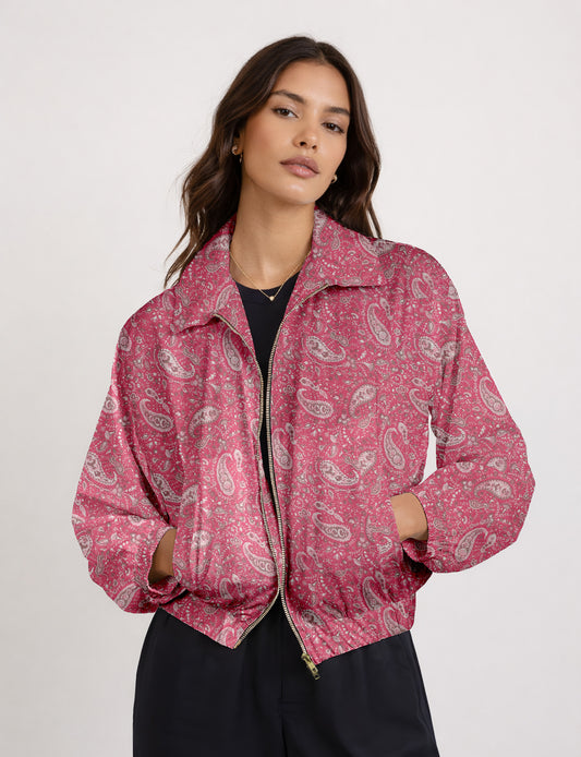 Bomber Jacket - Pink Paisley