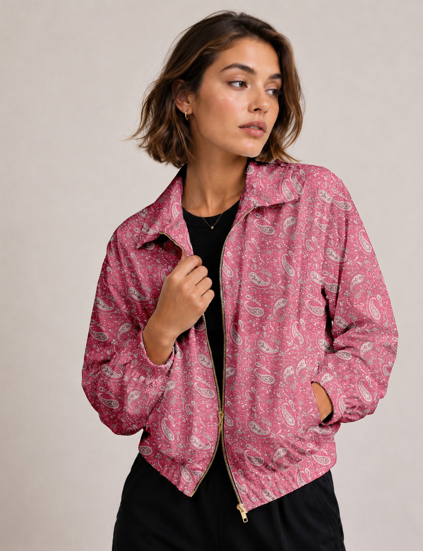 Bomber Jacket - Pink Paisley