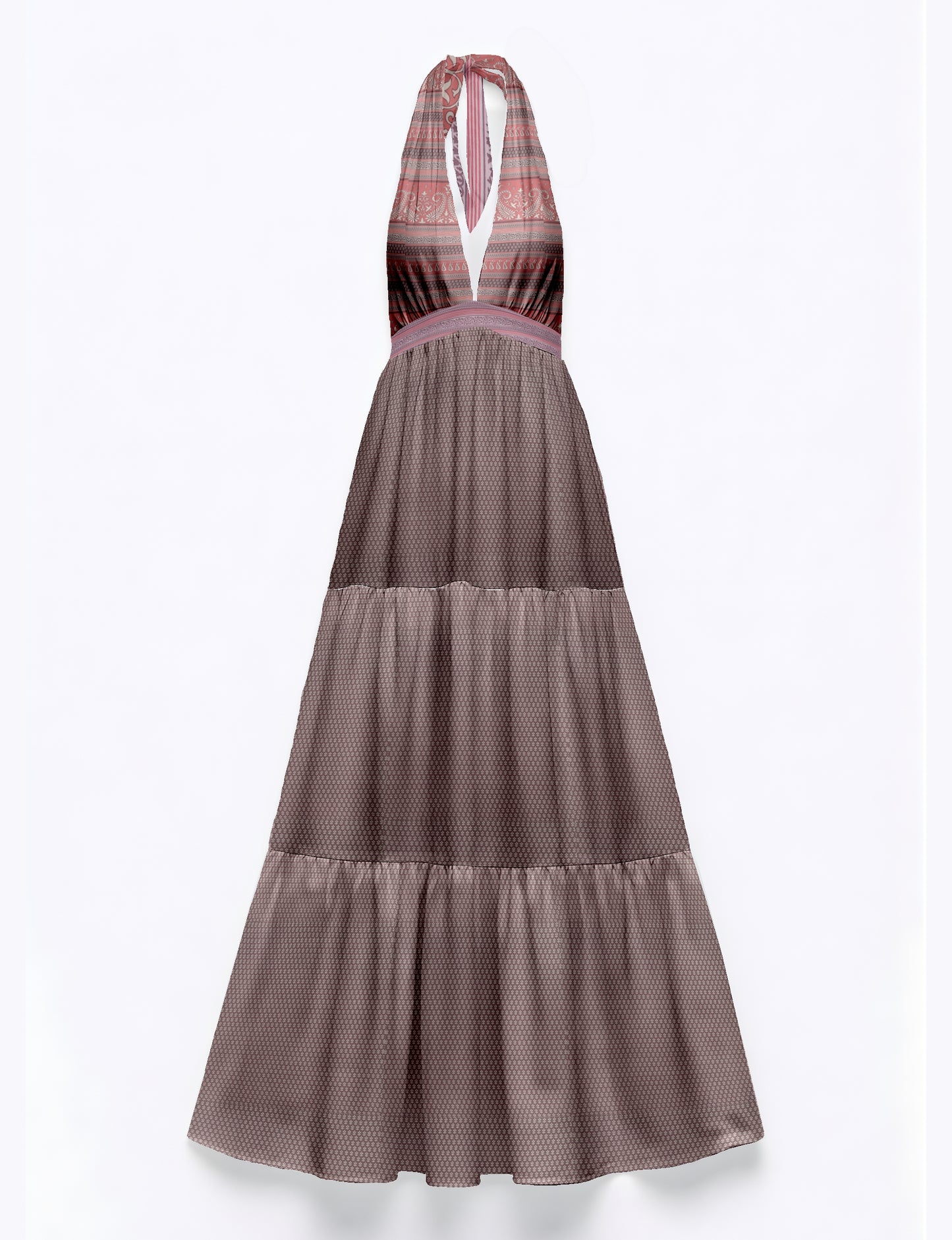 Flowy maxi tiered dress for vacations, brunch, and evening wear
