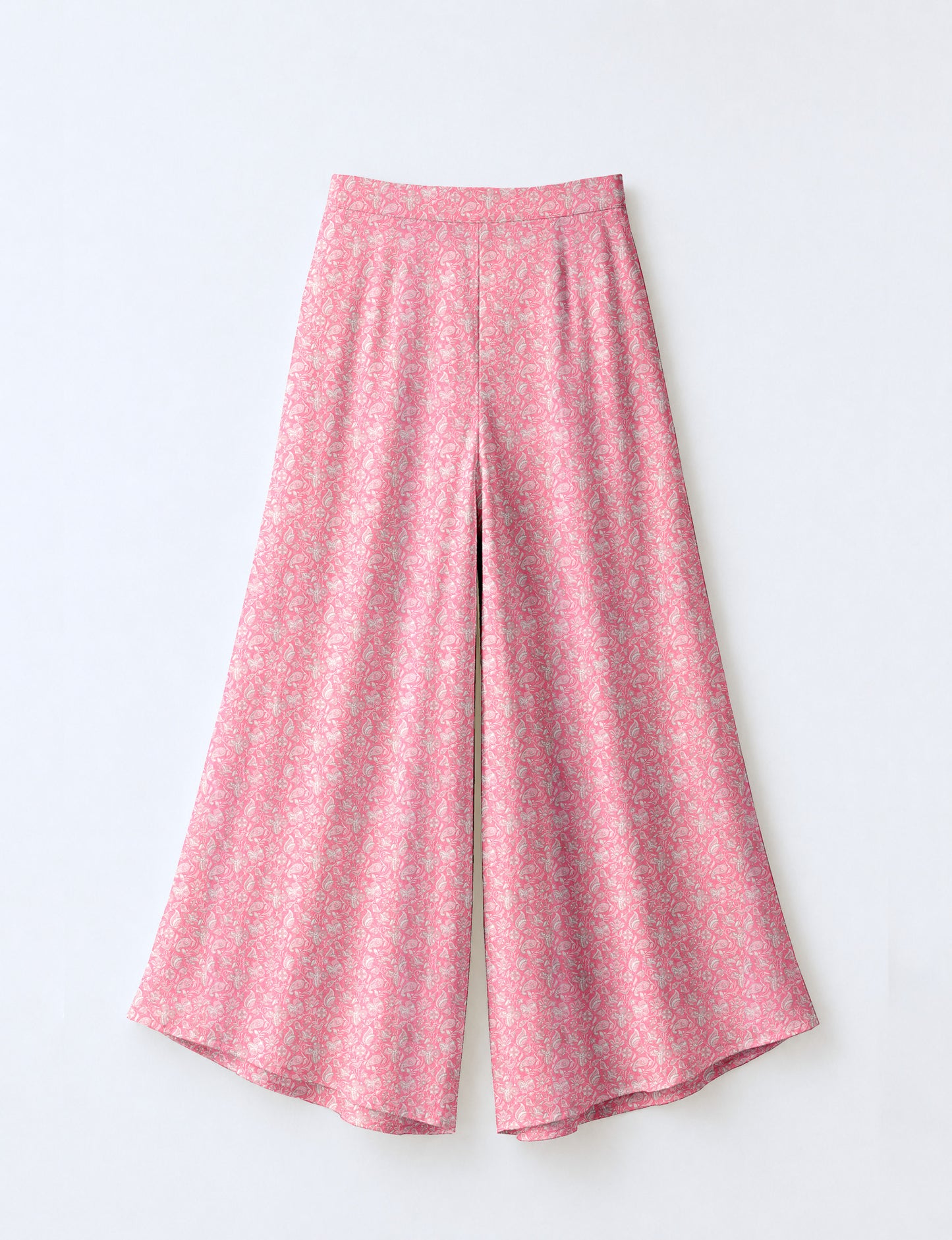 Wide Leg Palazzo Trousers - Pink Tropical