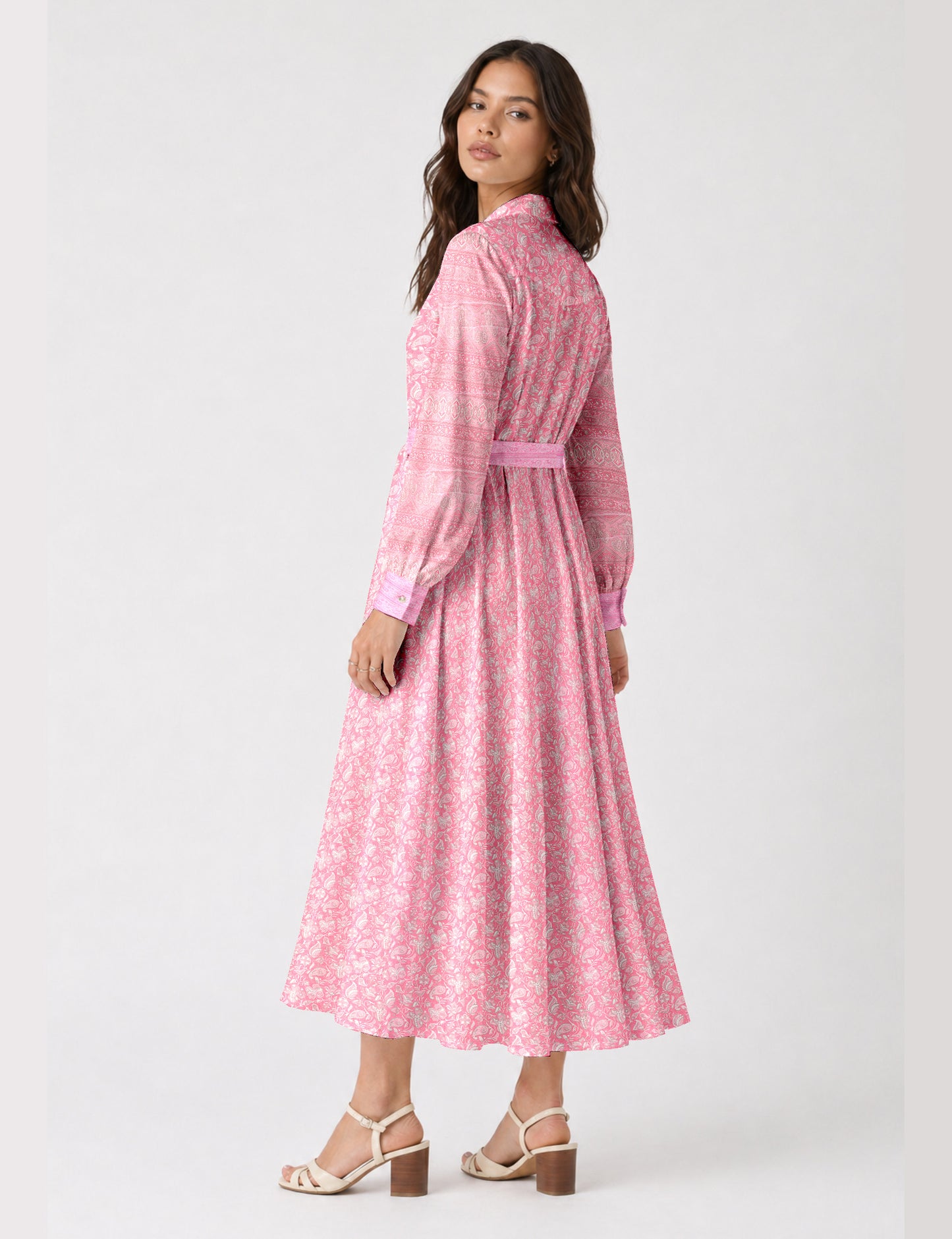 Long shirt dress - Pink Tropical