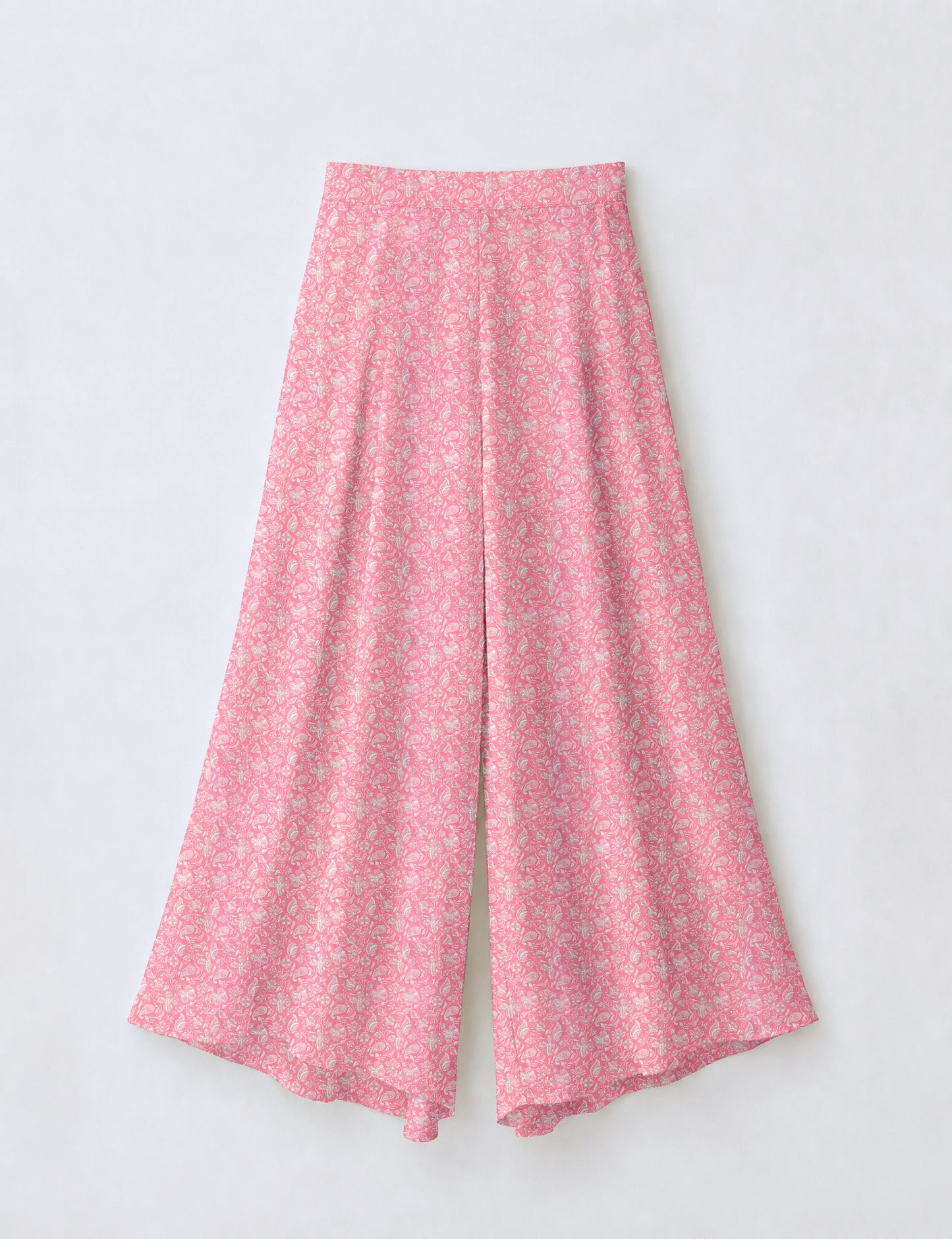 Wide Leg Palazzo Trousers - Pink Tropical