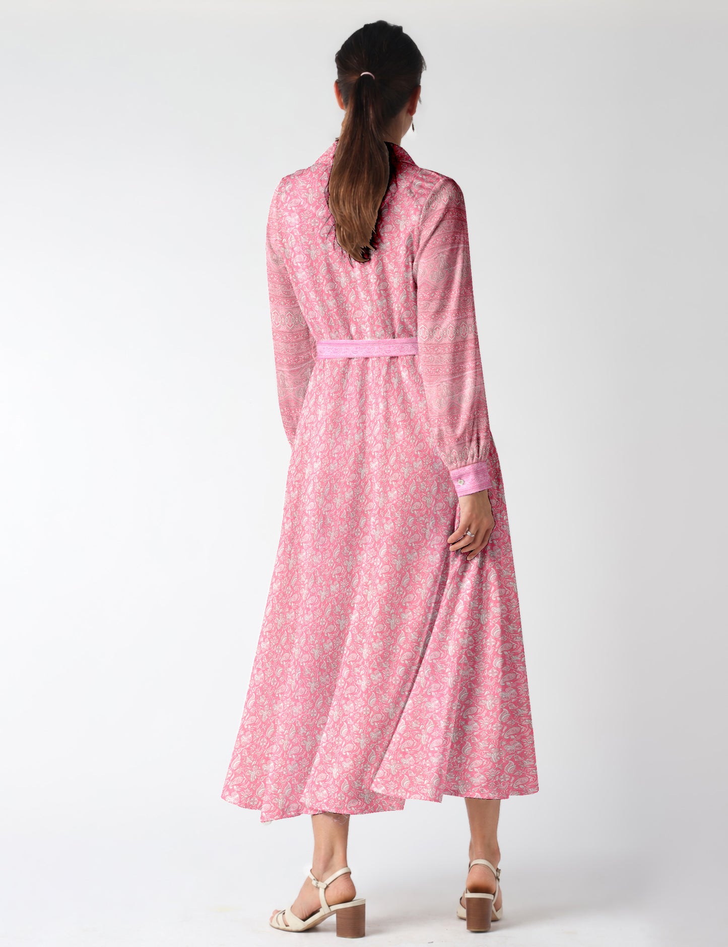 Long shirt dress - Pink Tropical