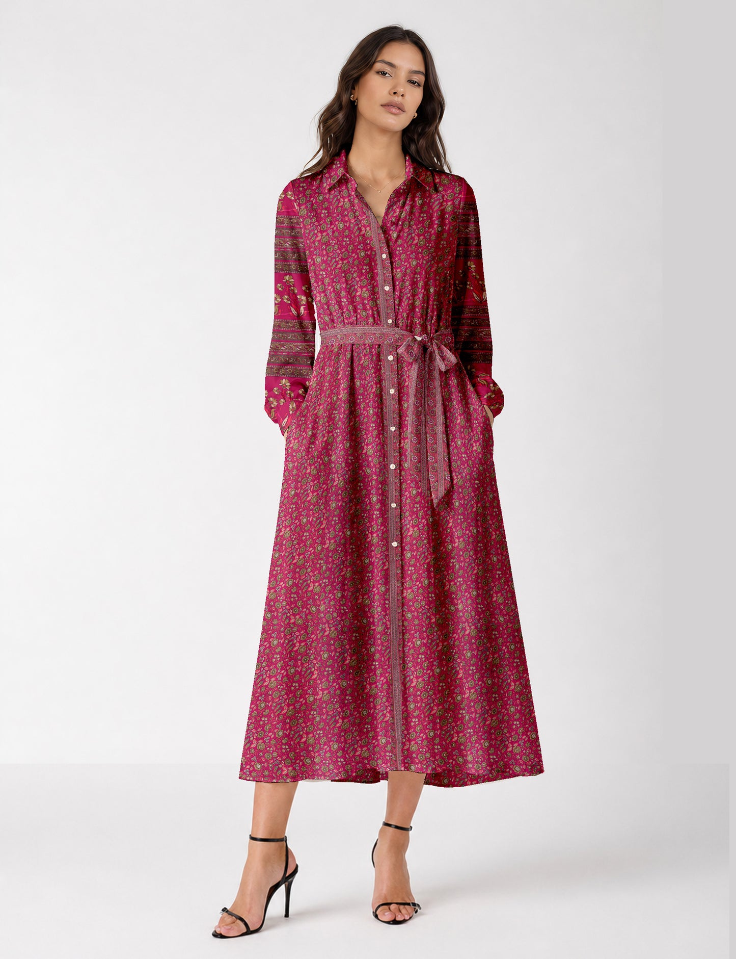 Long shirt dress - Pink Tropical
