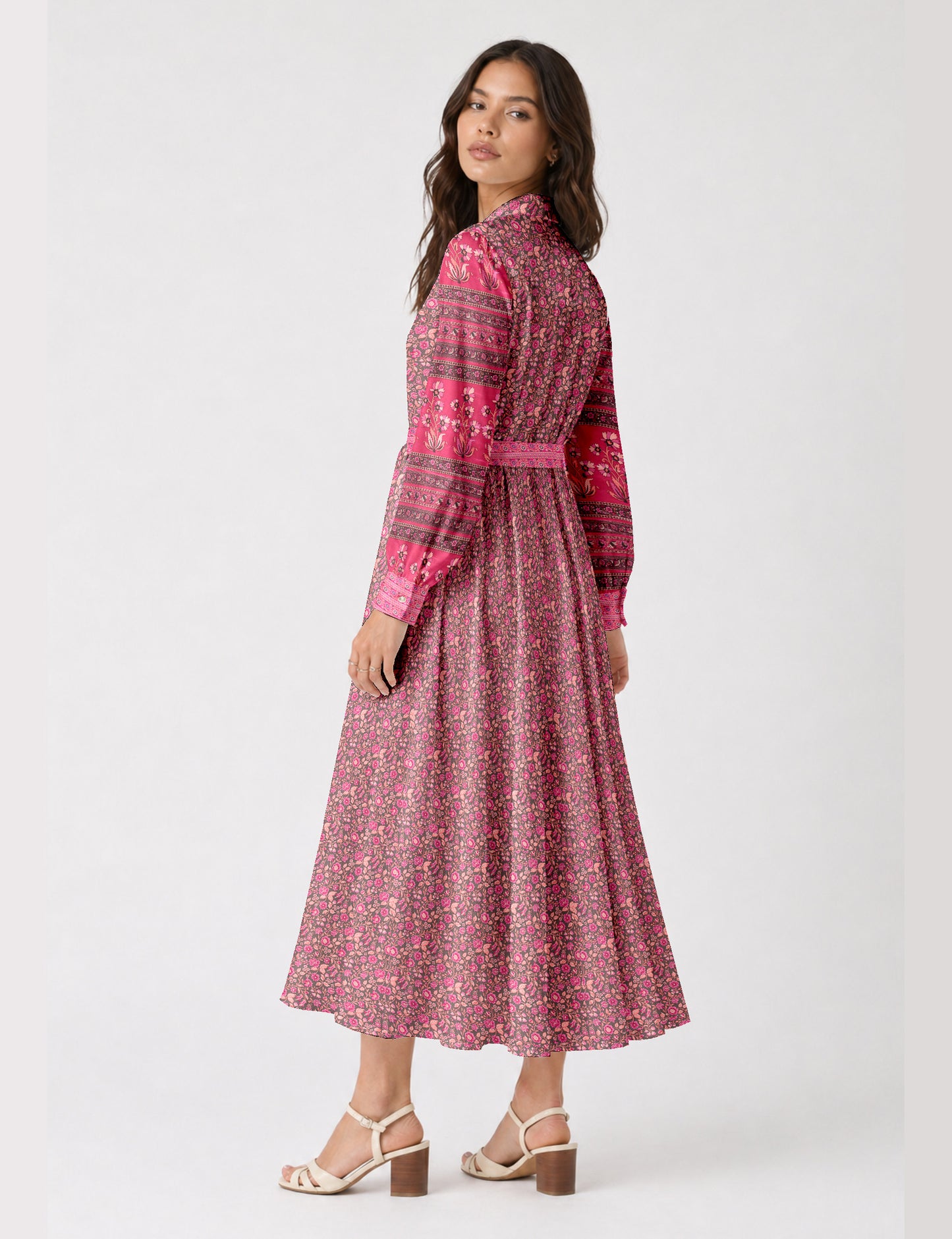 Long shirt dress - Pink Tropical