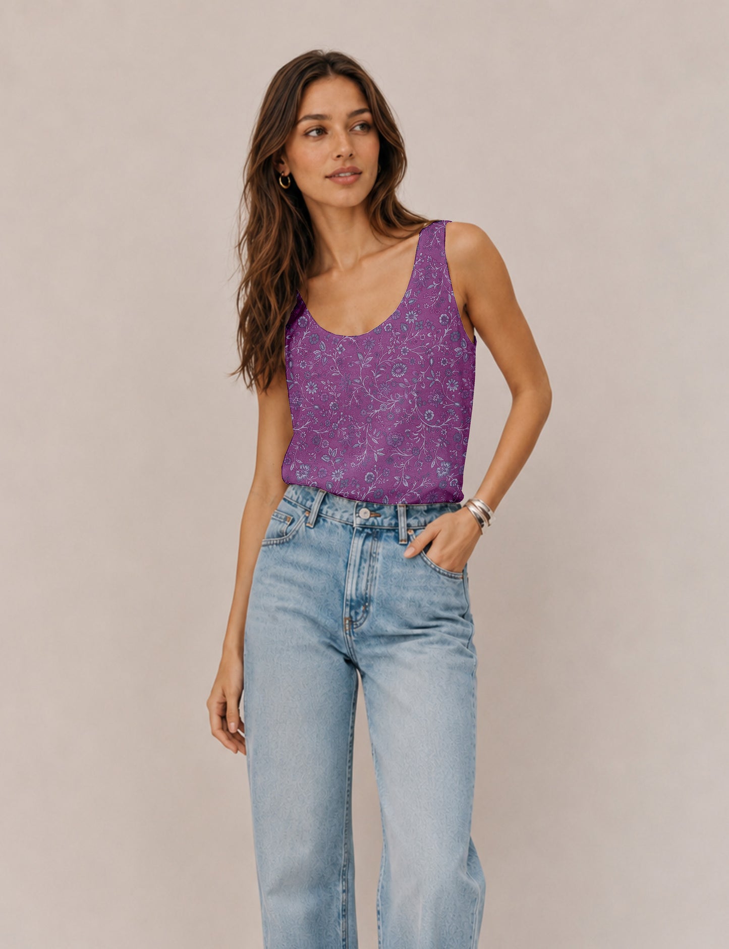 Sleeveless blouse - Pink Tropical