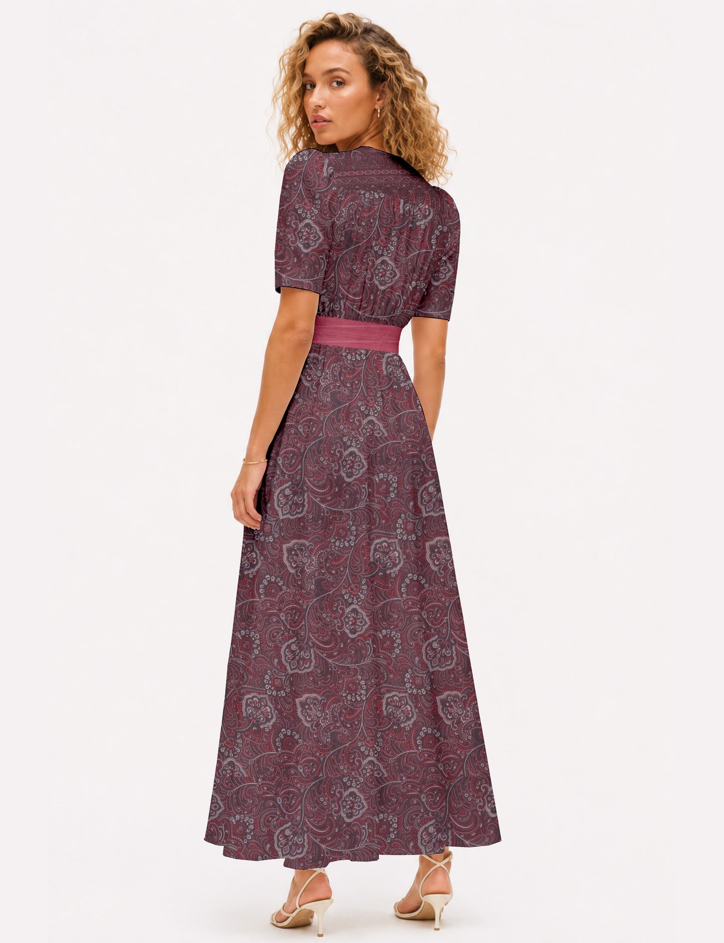 Maxi romantic dress - Pink Tropical