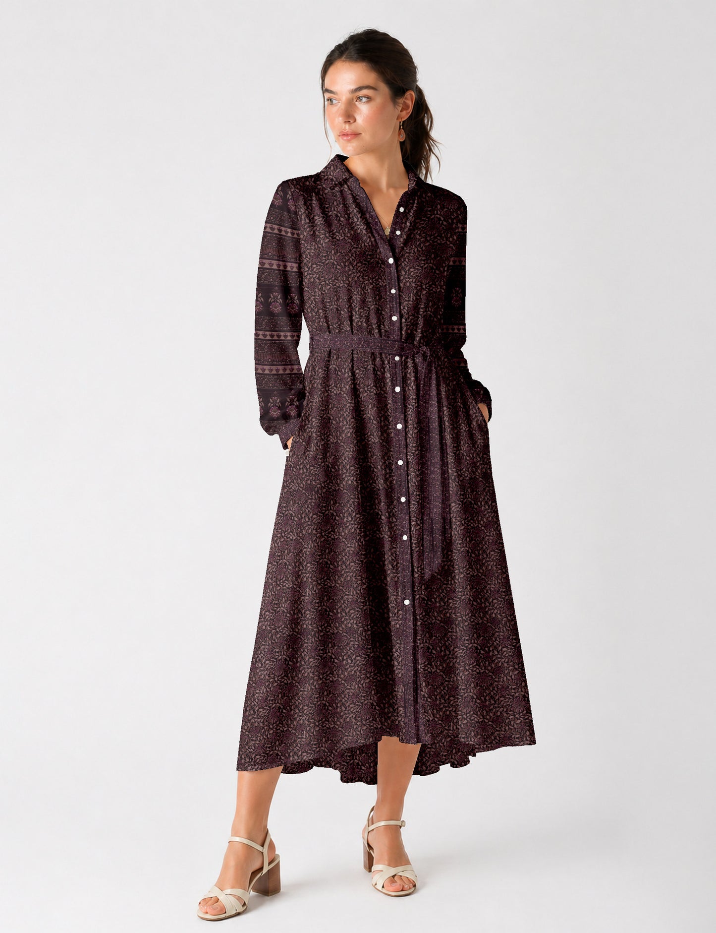 Long shirt dress - Pink Tropical