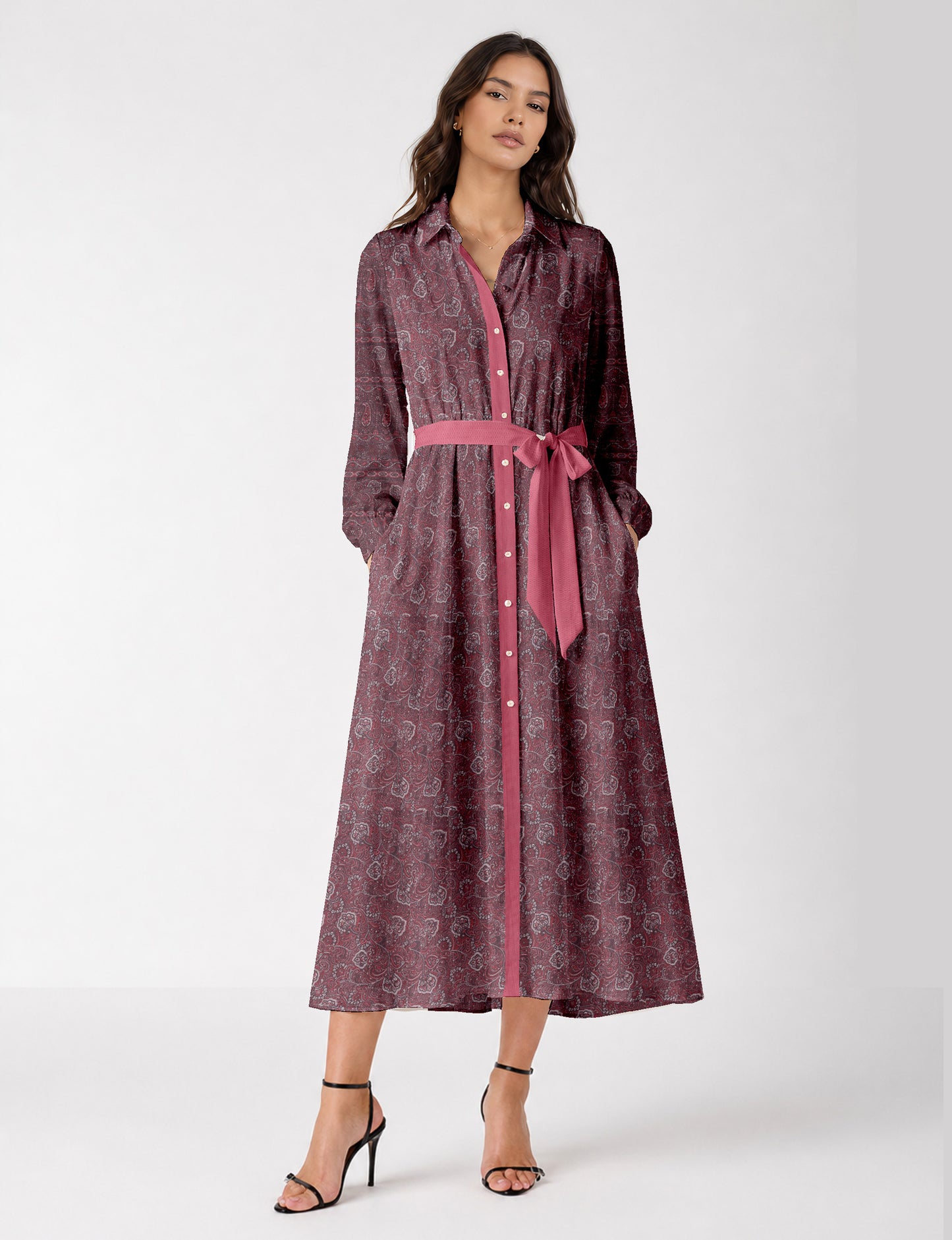 Long shirt dress - Pink Tropical