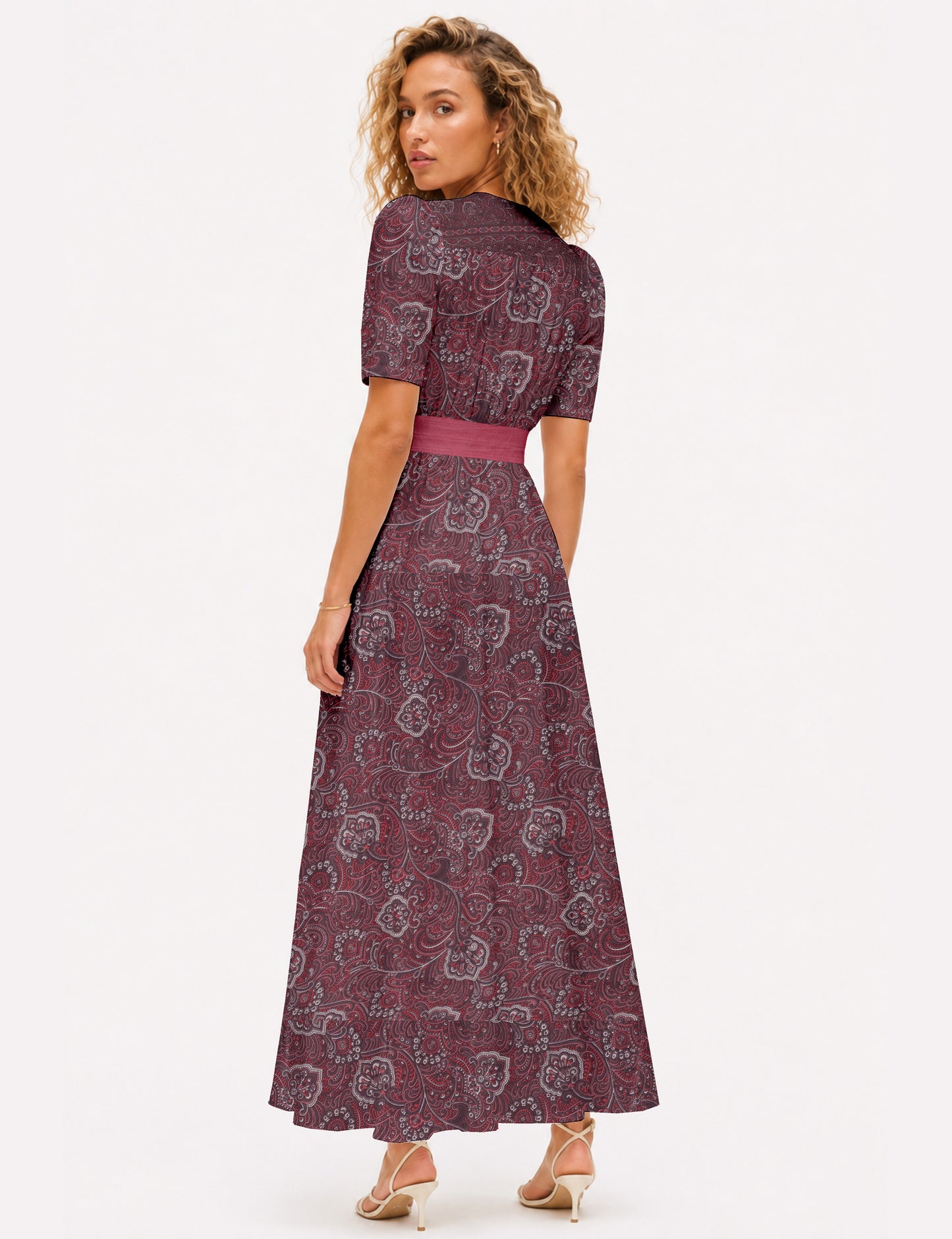 Maxi romantic dress - Pink Tropical