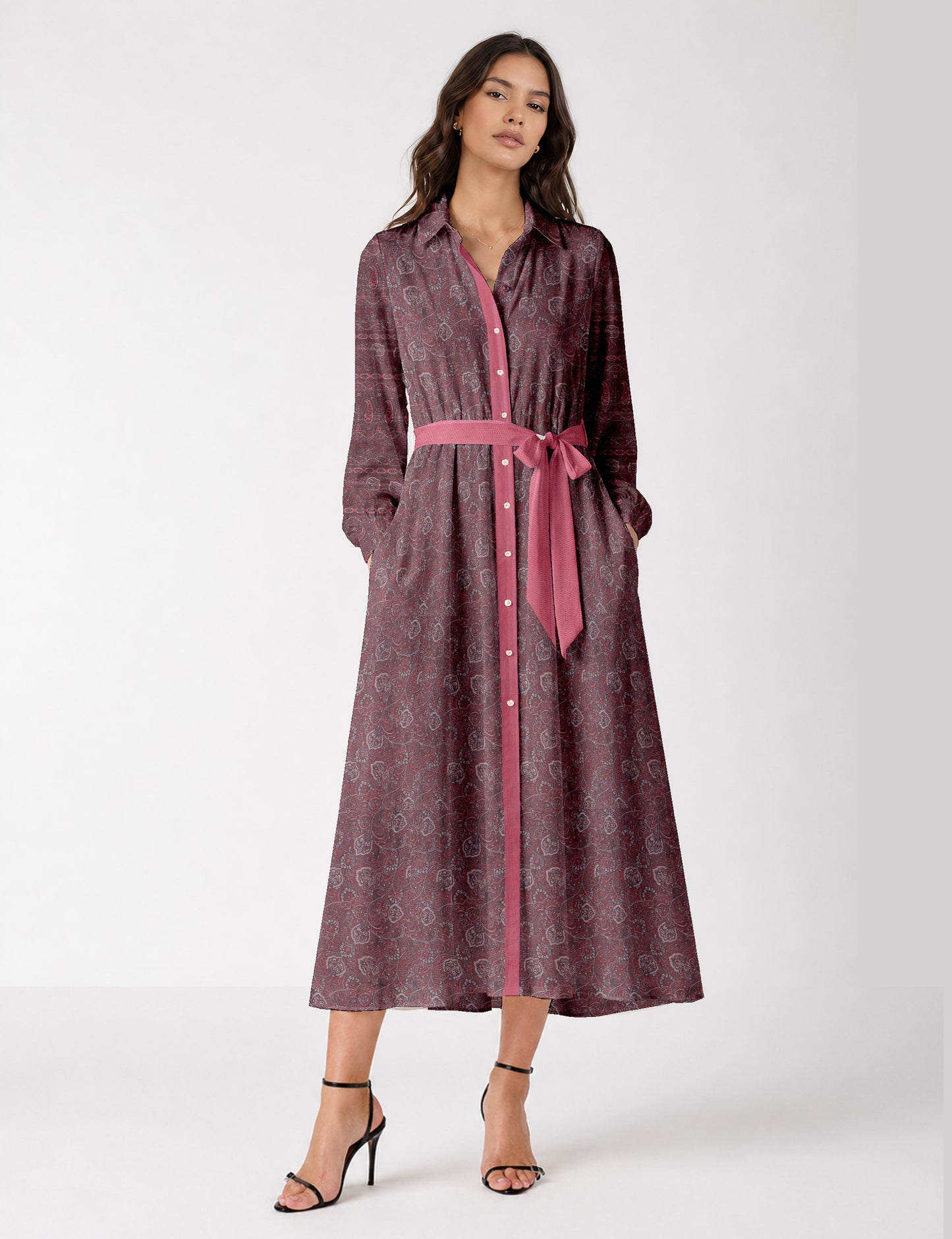 Long shirt dress - Pink Tropical