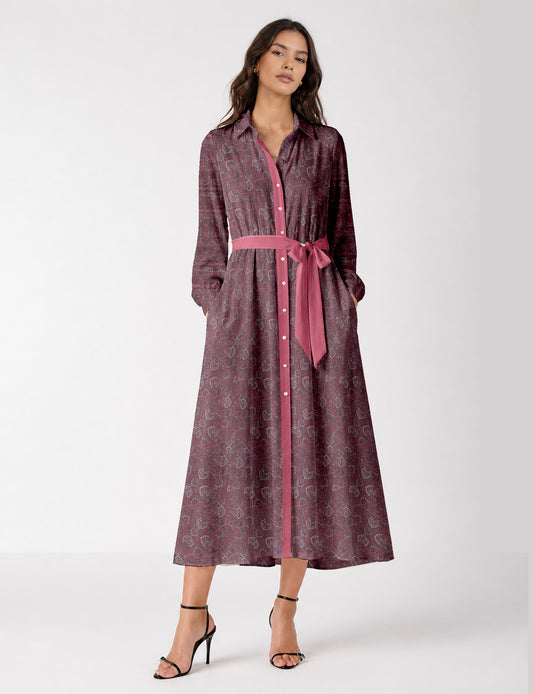 Long shirt dress - Pink Tropical