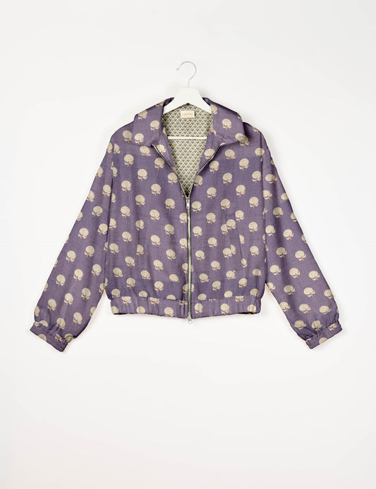 Bomber Jacket - Purple Floral