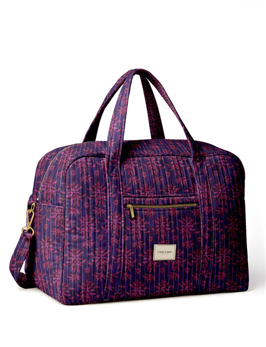 Quilted duffle bag - Purple Leaves