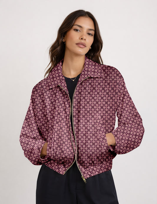 Bomber Jacket - Purple Floral