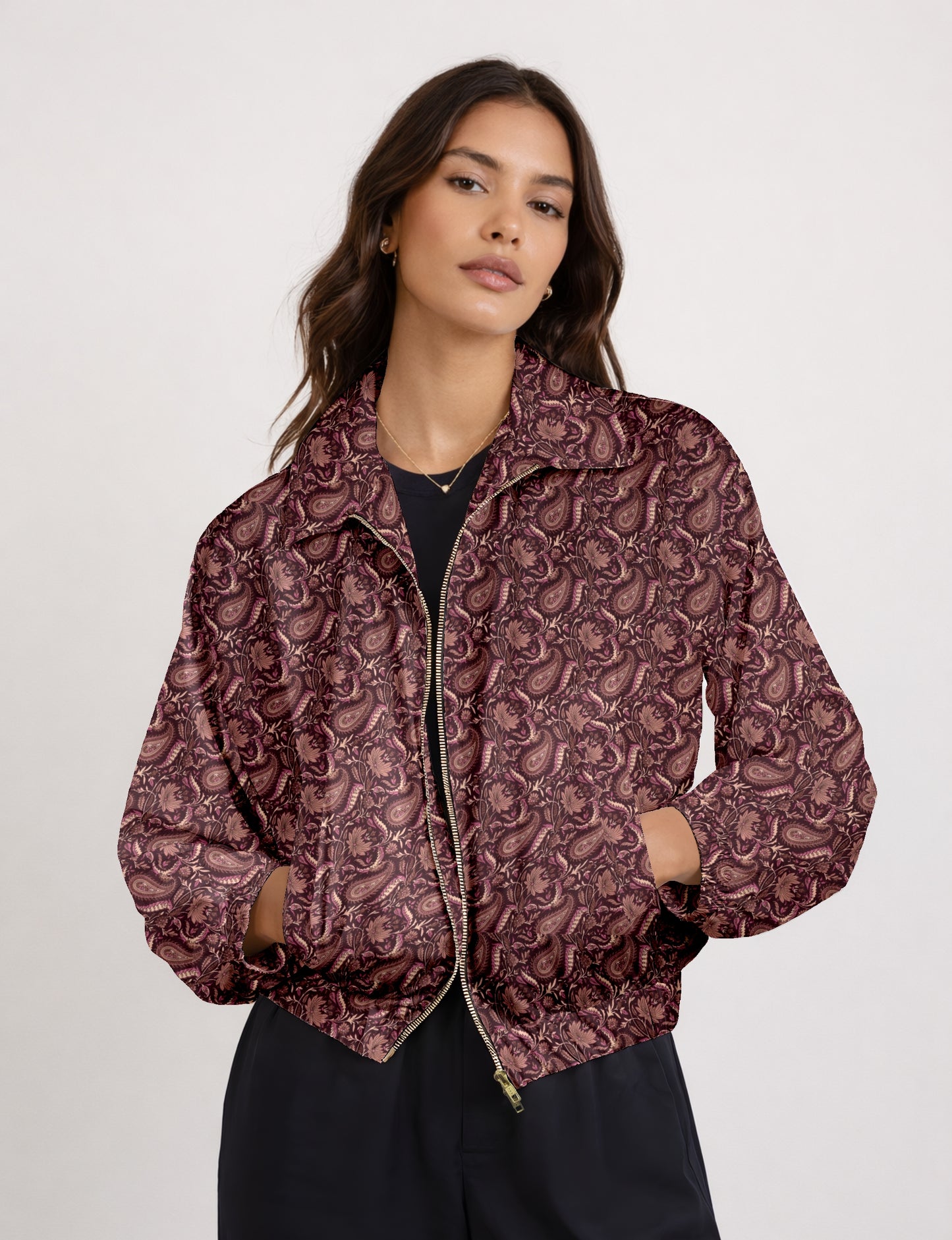 Bomber Jacket - Purple Paisley