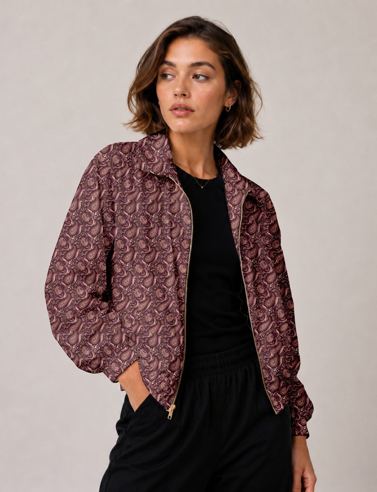 Bomber Jacket - Purple Paisley