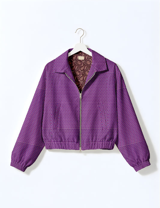 Bomber Jacket - Purple Floral