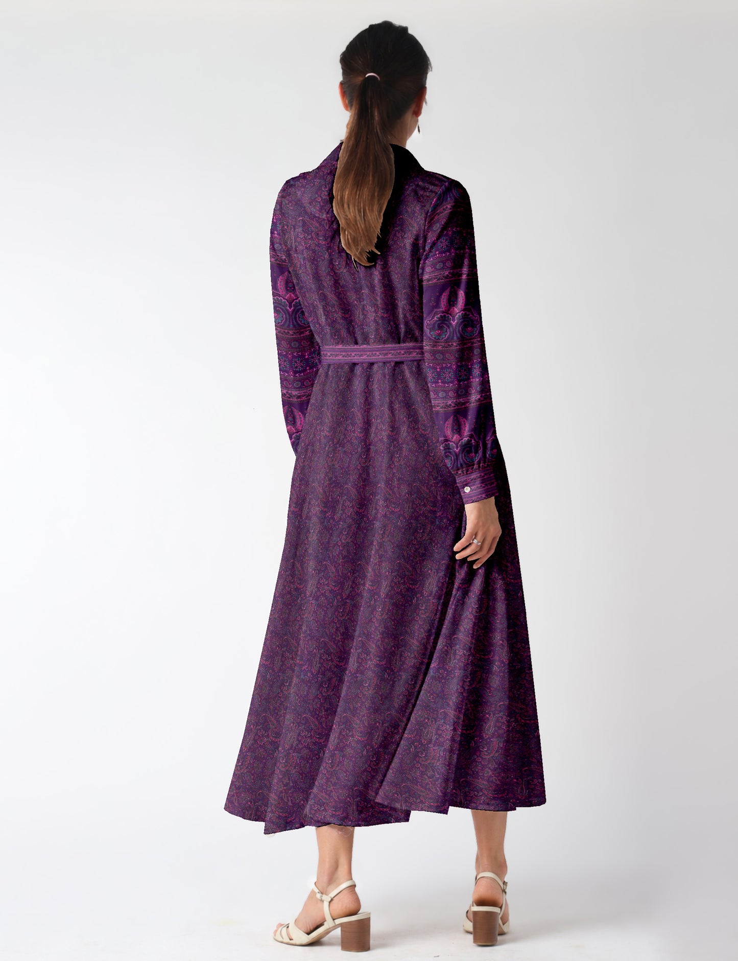 Long shirt dress - Purple Paisley