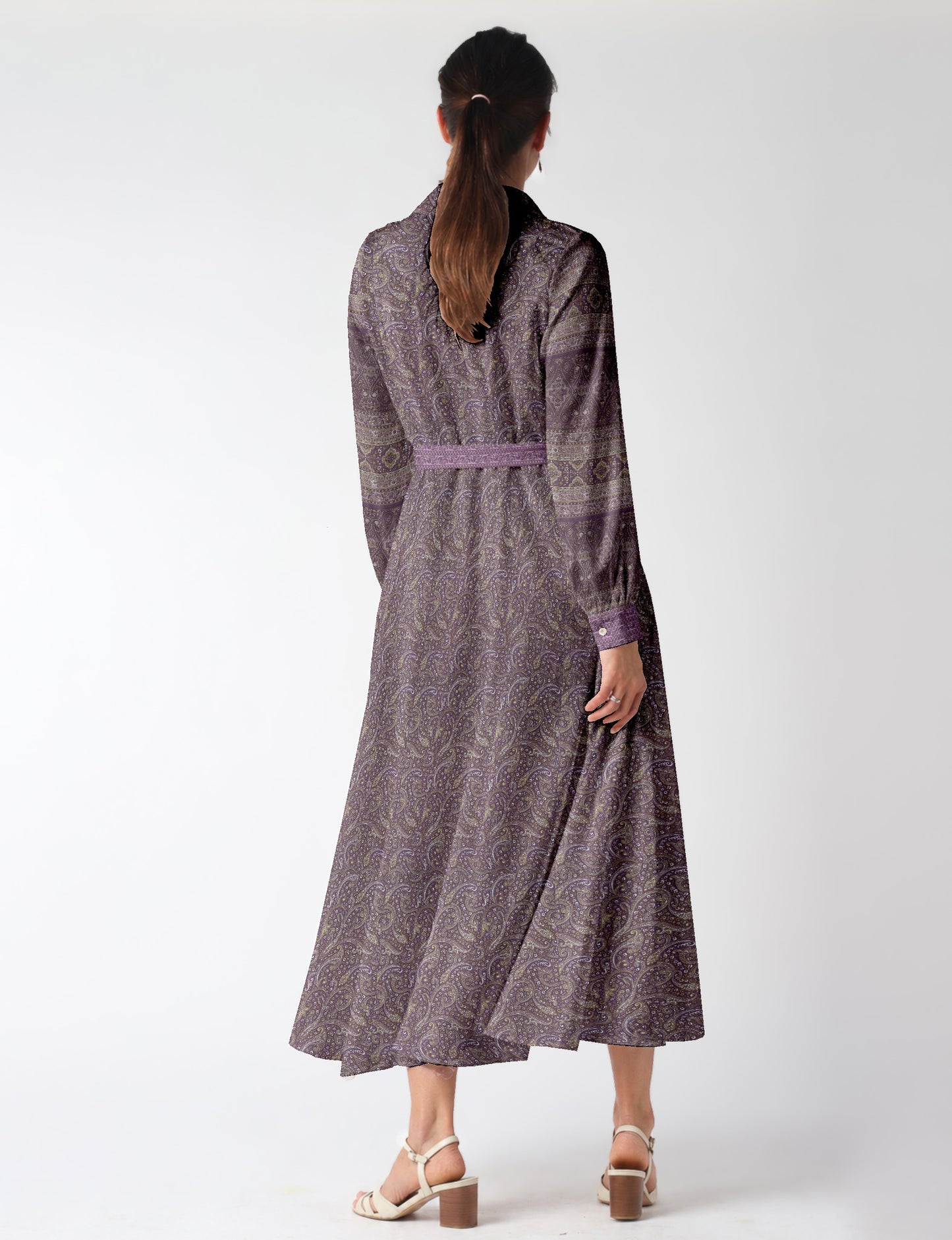 Long shirt dress - Purple Paisley