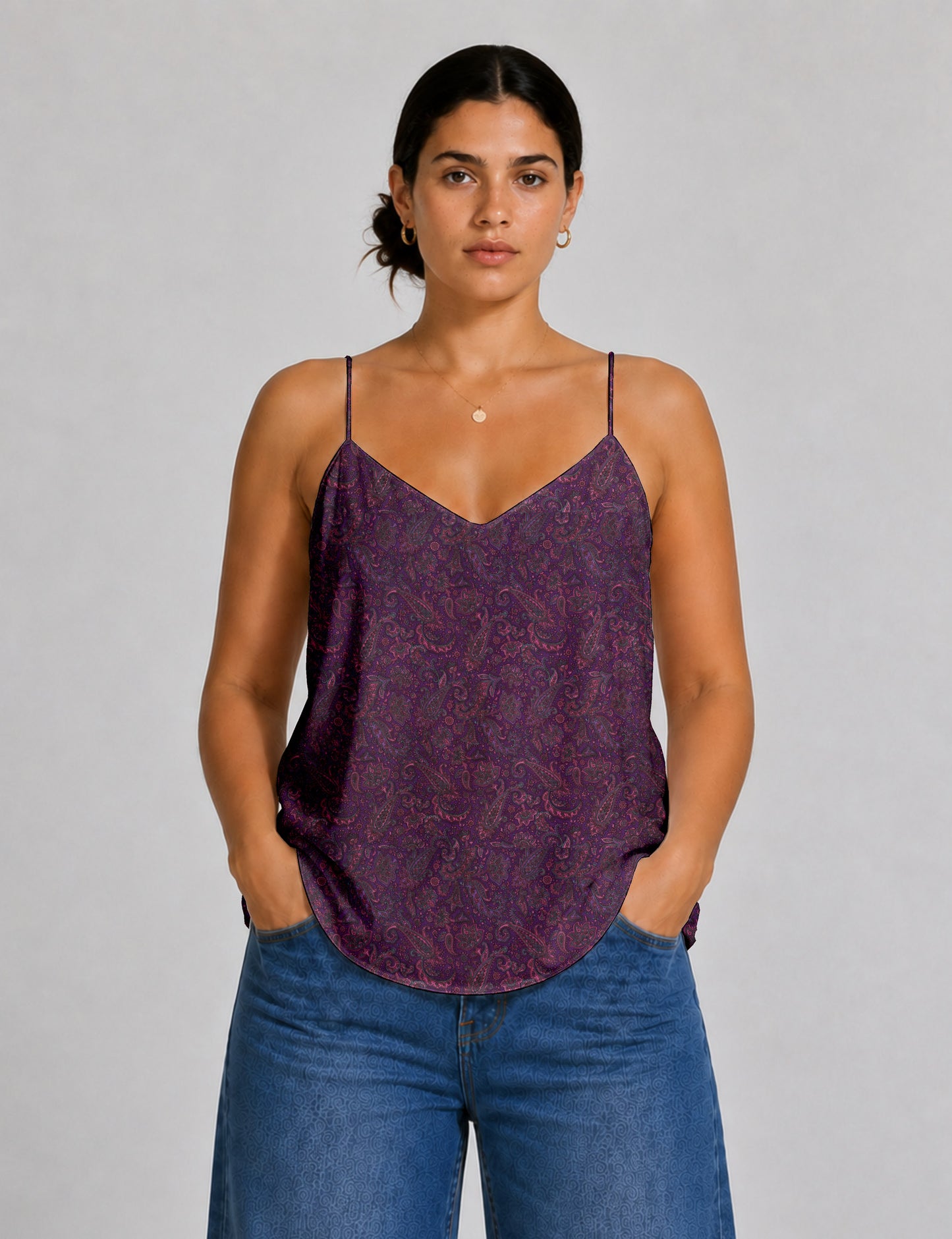 Slip top - Purple Paisley
