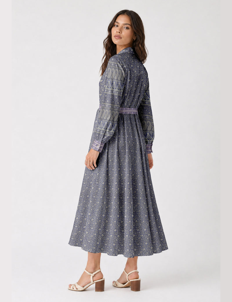Long shirt dress - Purple Tropical